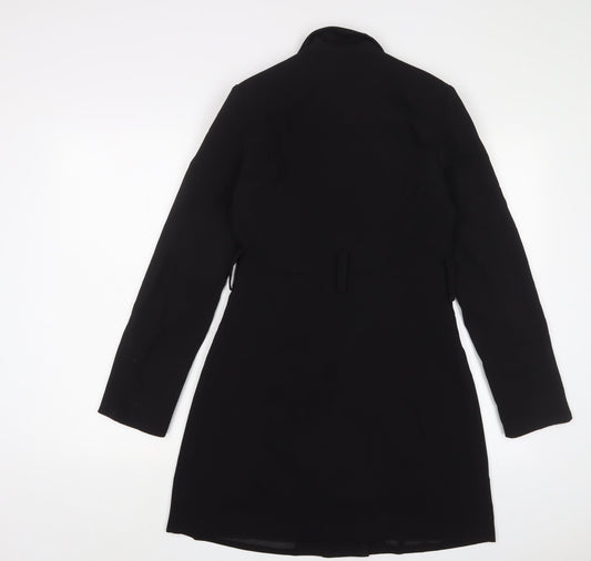 4th Reckless Womens Black Polyester Jacket Dress Size 8 V-Neck Button