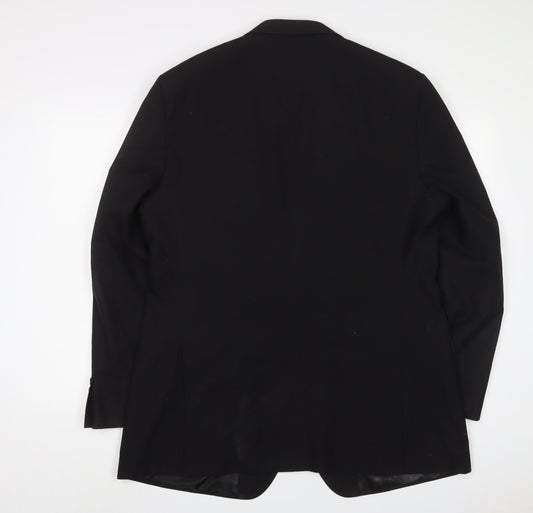 Marks and Spencer Mens Black Polyester Jacket Suit Jacket Size 44 Regular