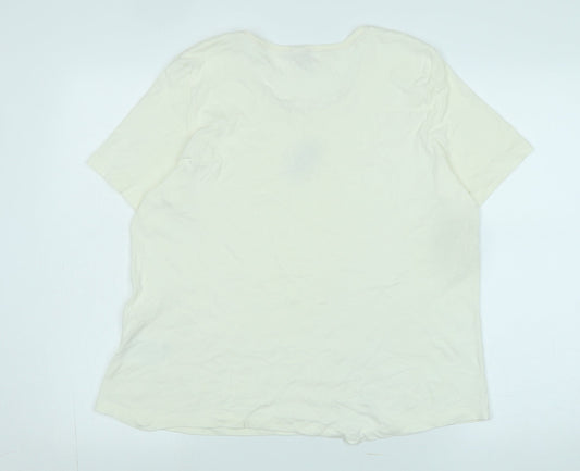 Womens UK Size M Olsen Ivory Cotton T-Shirt