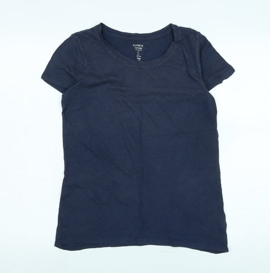 Gap Womens Blue Cotton Basic T-Shirt Size M V-Neck - Logo