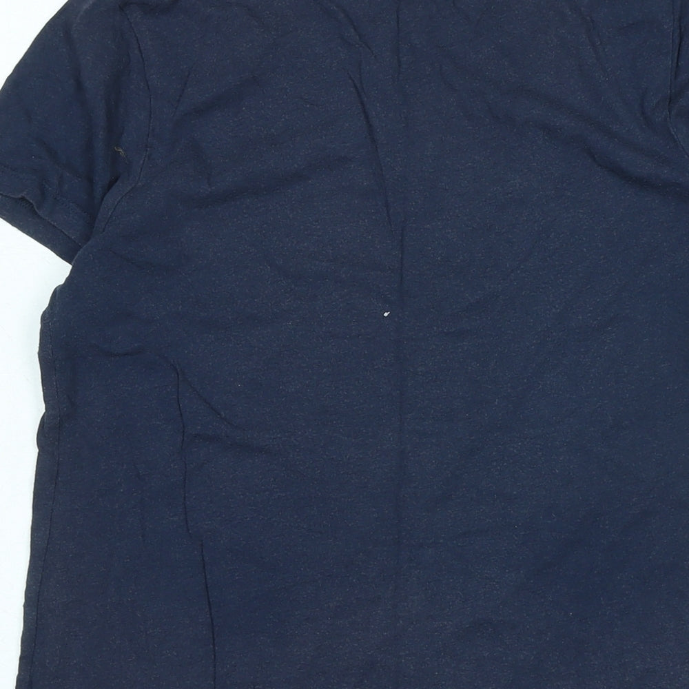 Gap Womens Blue Cotton Basic T-Shirt Size M V-Neck - Logo