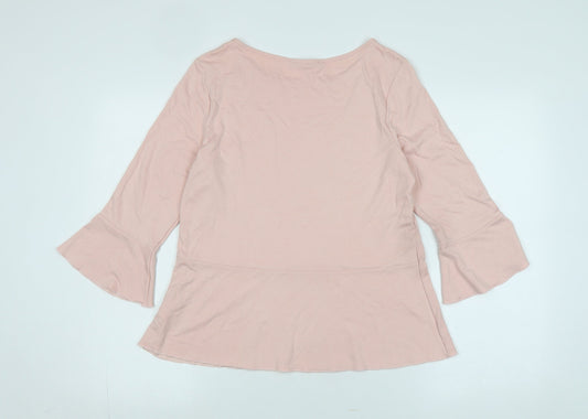 Betty Barclay Womens Pink Polyacrylate Fibre Basic Blouse Size 12 Scoop Neck - Logo