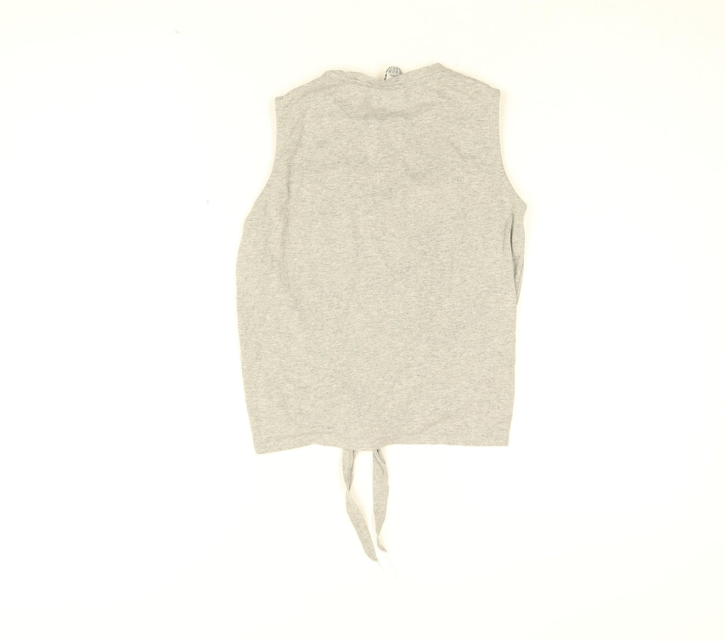 Disney Womens Grey Cotton Cropped T-Shirt Size 4 Round Neck - Mickey Mouse