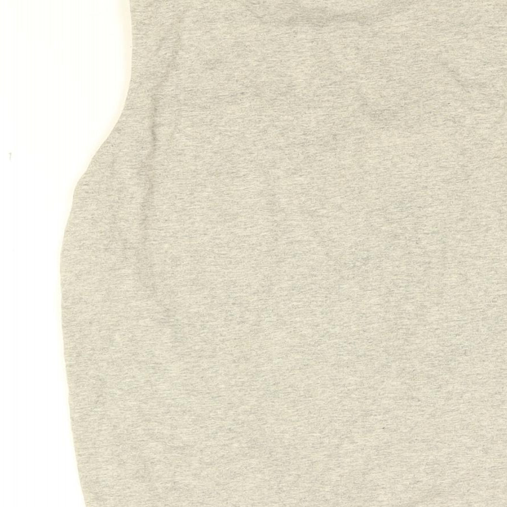 Disney Womens Grey Cotton Cropped T-Shirt Size 4 Round Neck - Mickey Mouse