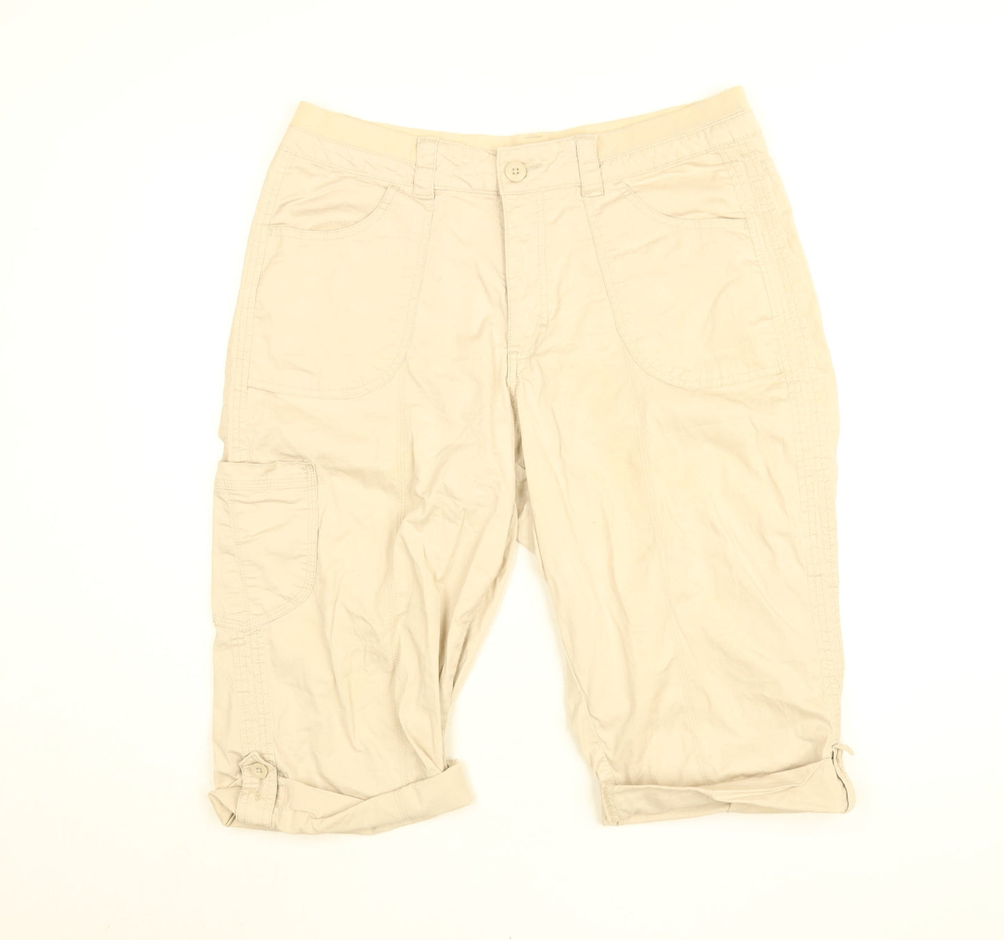 Lee Womens Beige Cotton Bermuda Shorts Size 16 L15 in Regular Zip