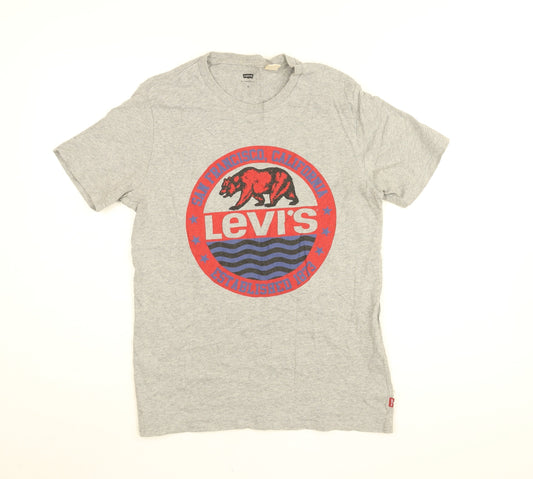 Levi's Mens Grey Cotton T-Shirt Size S Round Neck - Levi's San Francisco