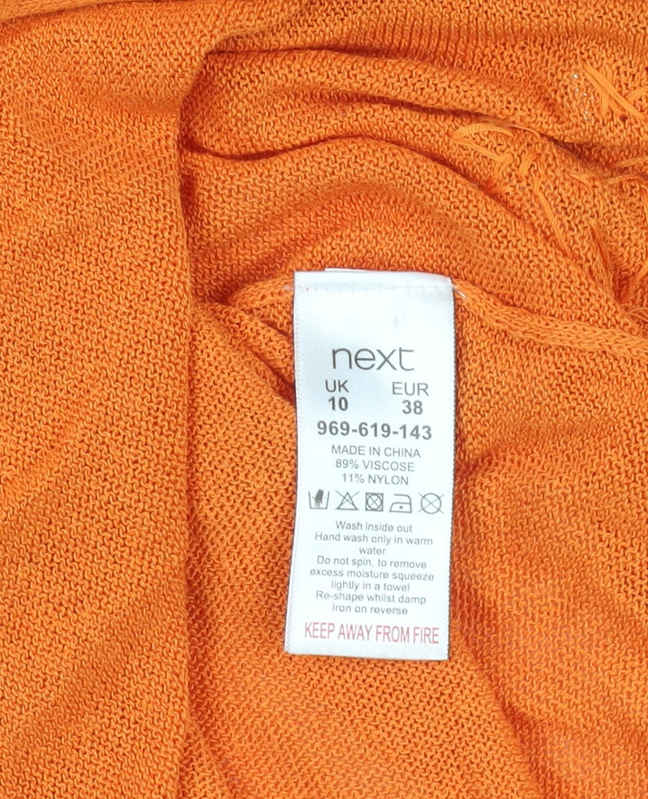 Close-up detail of Next Orange Beaded jumper, UK 10 - Casual & Chic