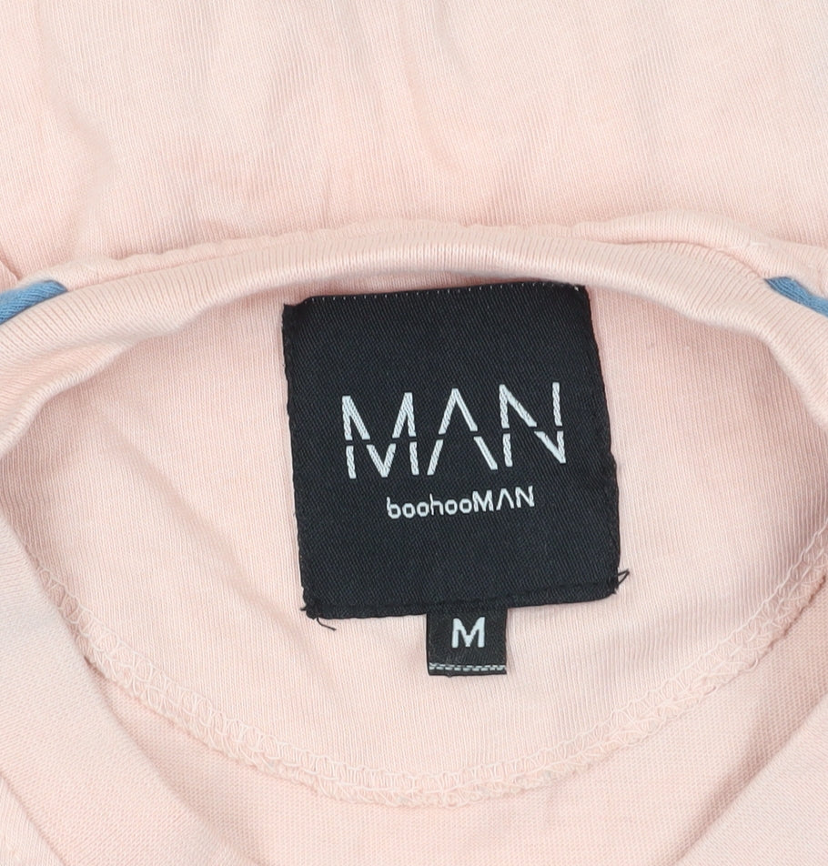 Brand and care label for boohooMAN Multicoloured Logo T-Shirt M Colourblock