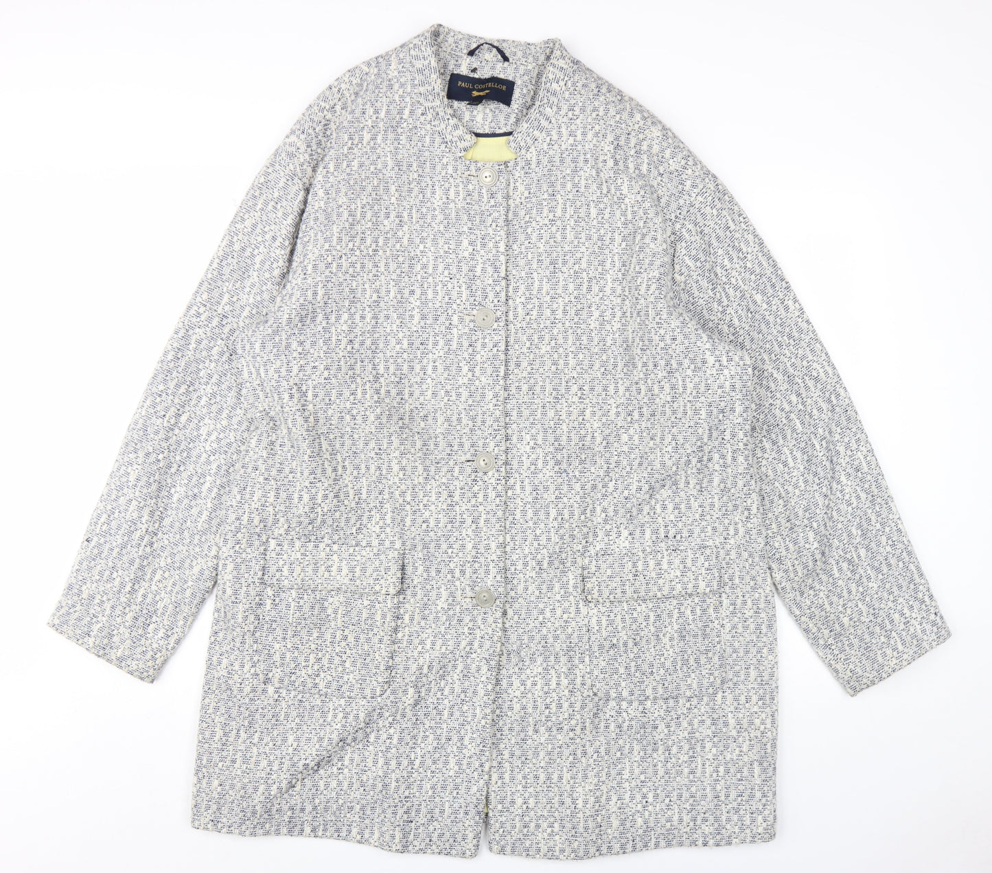 Paul Costelloe Womens White Jacket Coat Size 20 Button