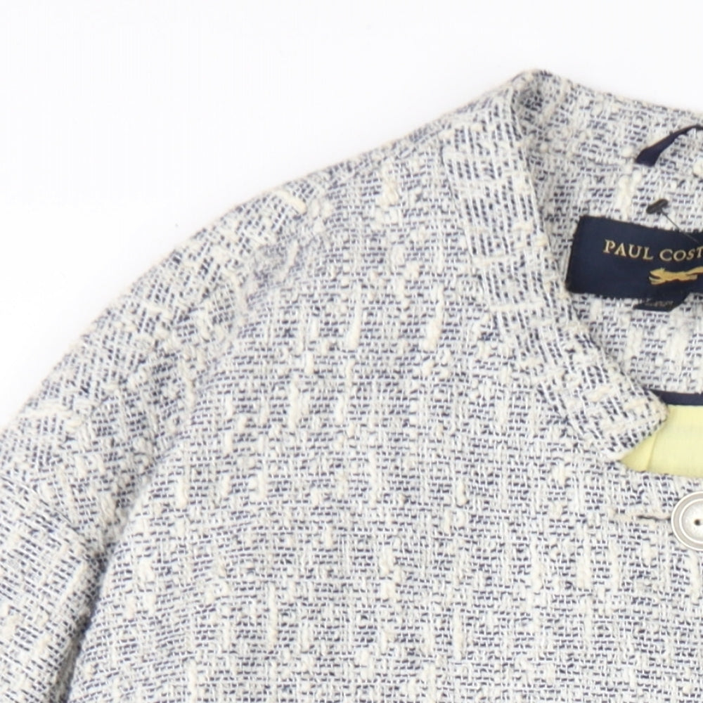 Paul Costelloe Womens White Jacket Coat Size 20 Button