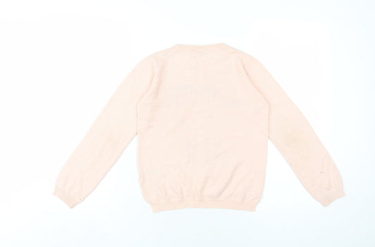 pepperts! Girls Pink Round Neck Acrylic Pullover Jumper Size 10-11 Years Pullover - Santa is my BFF