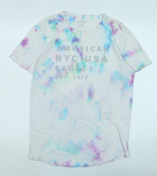 Womens UK Size S American Eagle White Cotton T-Shirt
