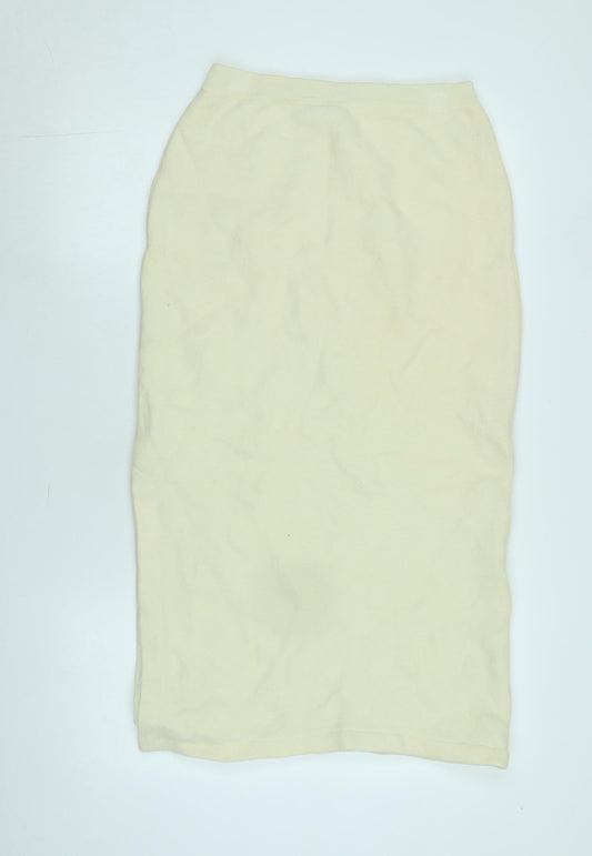 EE Elegance Paris Womens Ivory Wool Straight & Pencil Skirt Size 12 - Logo