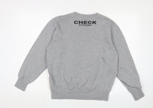 UITTG BABY Mens Grey Cotton Pullover Sweatshirt Size L