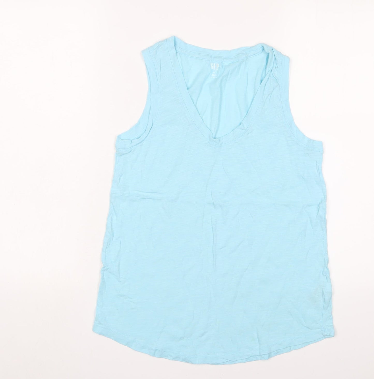 Gap Womens Blue Cotton Basic T-Shirt Size S V-Neck