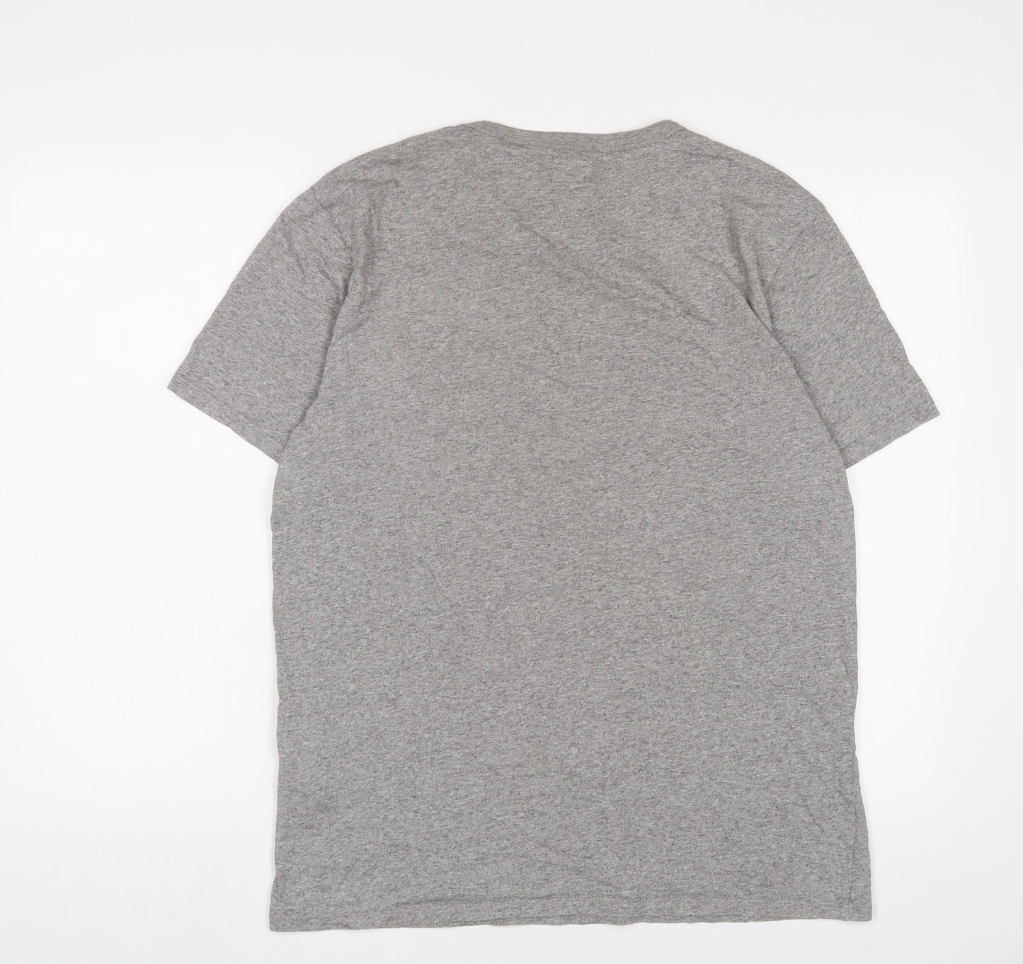 Levi's Mens Grey Cotton T-Shirt Size M Crew Neck - Logo, Embroidered