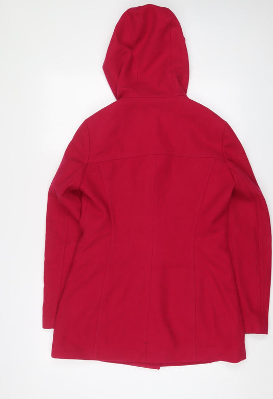 United Colors of Benetton Womens Pink Overcoat Coat Size 10 Button