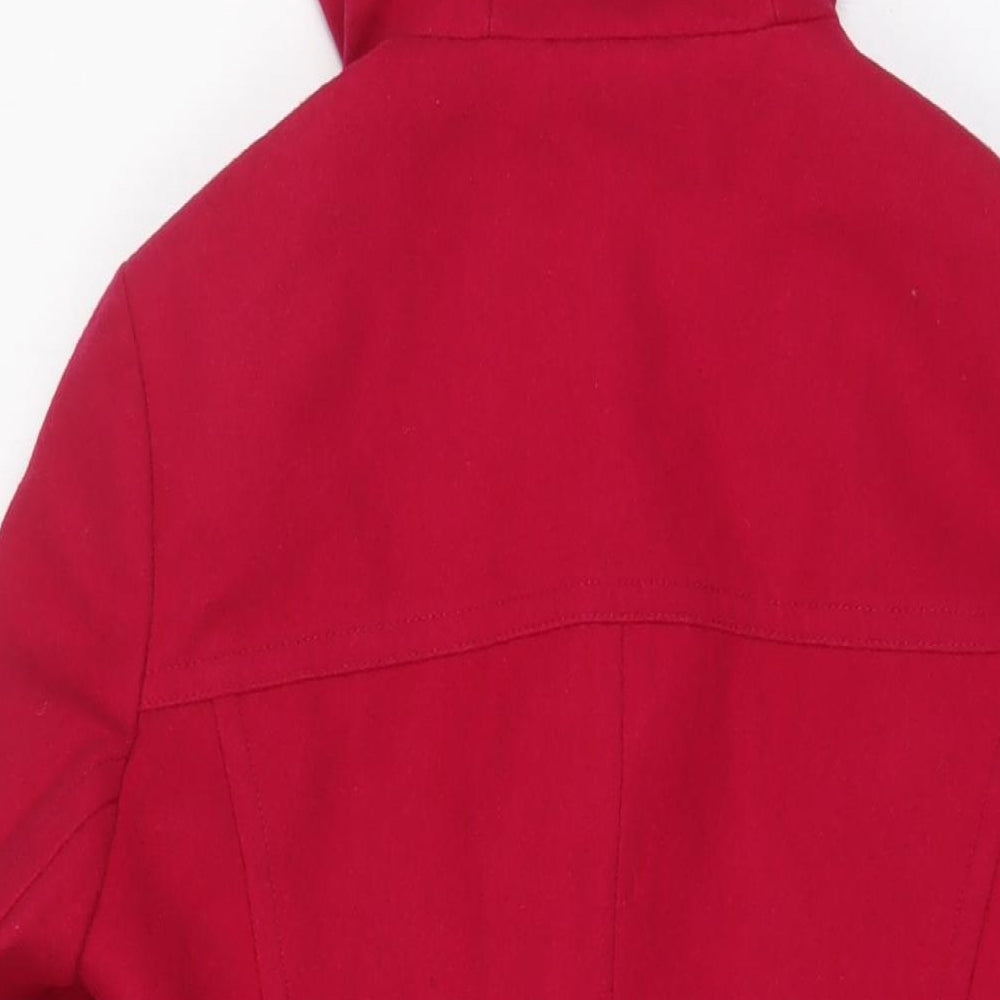 United Colors of Benetton Womens Pink Overcoat Coat Size 10 Button