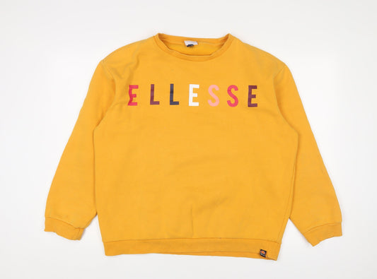 ellesse Mens Yellow Cotton Pullover Sweatshirt Size M - Logo