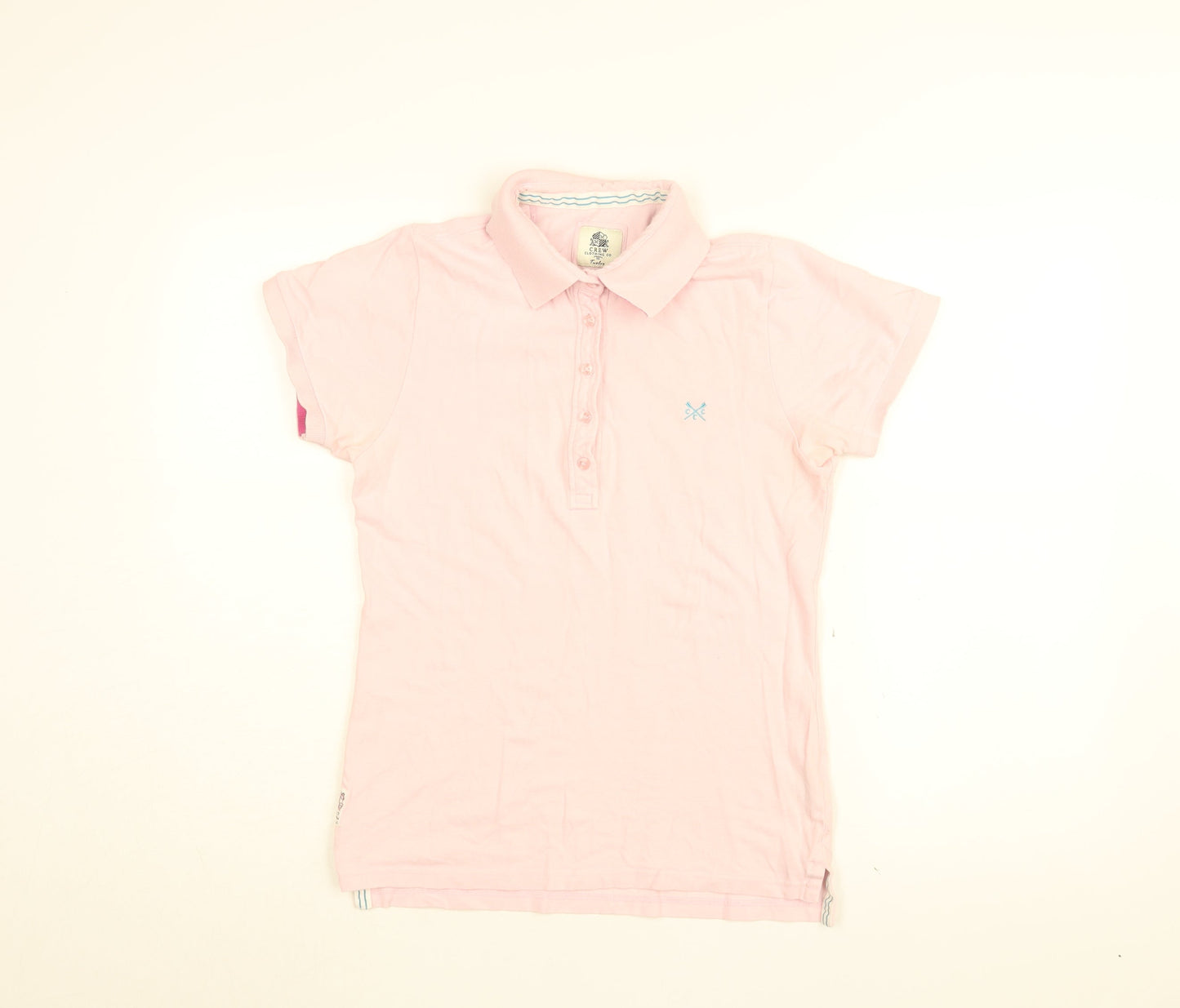 Crew Clothing Company Womens Pink Cotton Basic T-Shirt Size 12 Collared