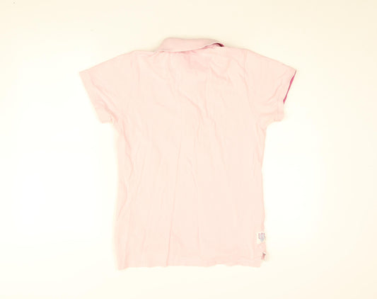 Crew Clothing Company Womens Pink Cotton Basic T-Shirt Size 12 Collared