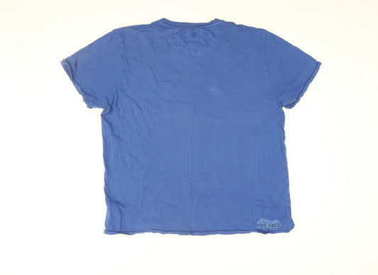 Fat Face Mens Blue Cotton T-Shirt Size L Round Neck - Life Is Out There