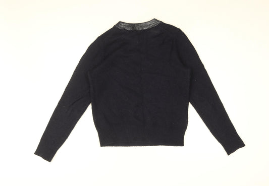 Gap Womens Blue Round Neck Acrylic Pullover Jumper Size S