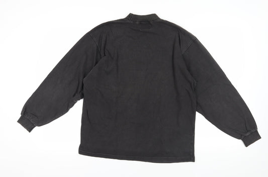 Diesel Black Cotton Logo Pullover Sweatshirt L