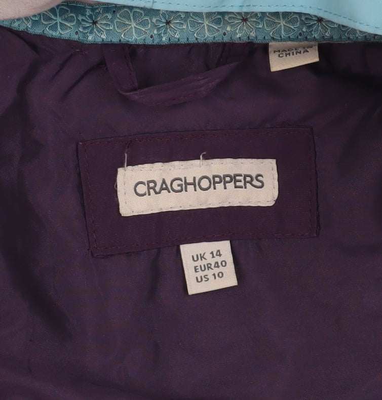 Craghoppers Blue Waterproof Hooded Jacket Size 14