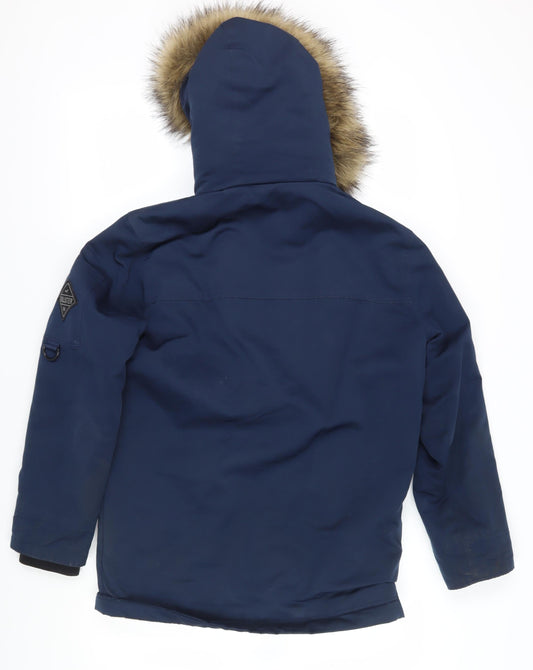 Hollister Blue XS Waterproof Parka Coat