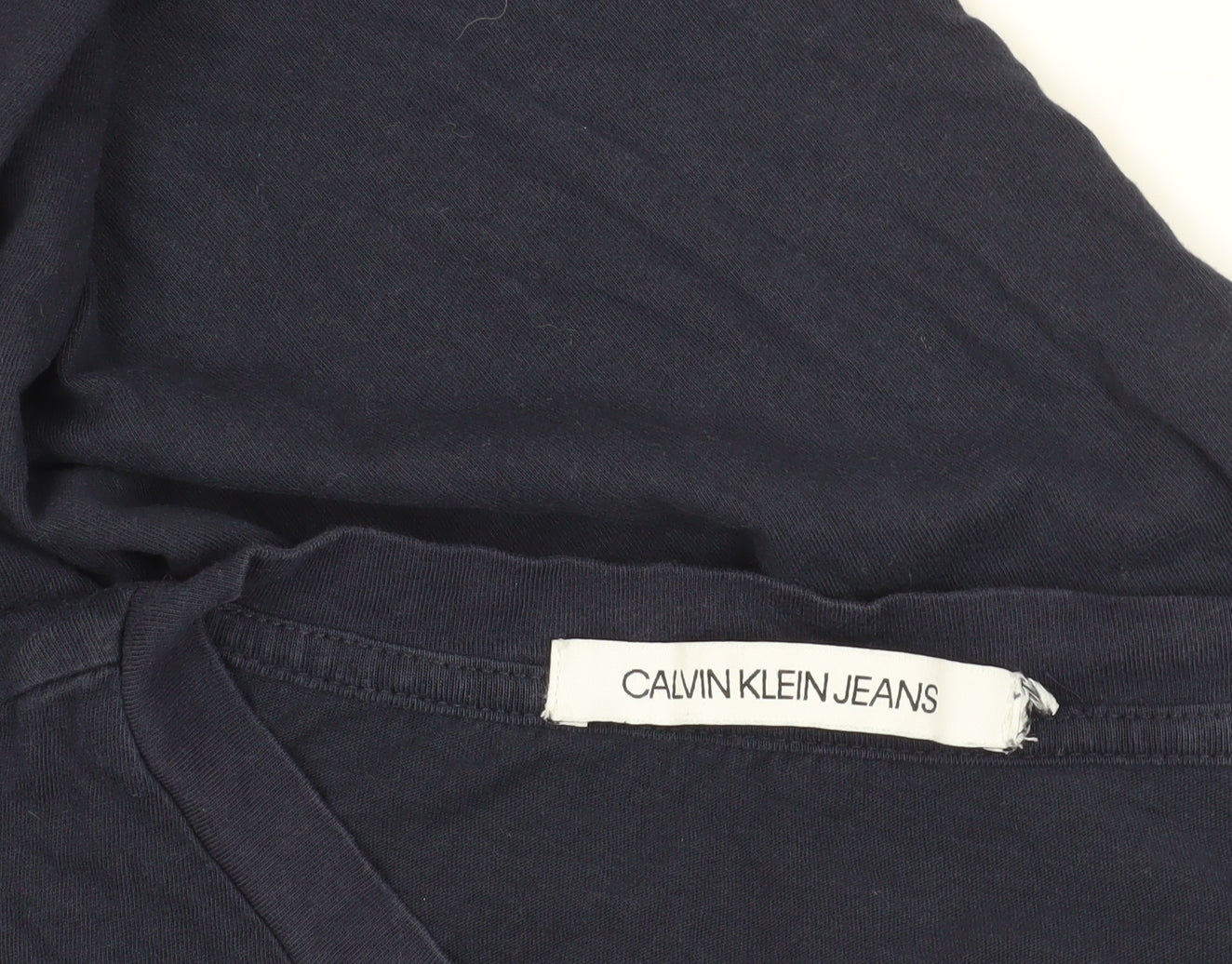 Calvin Klein Blue Crew Neck T-Shirt, Medium, Logo Detail