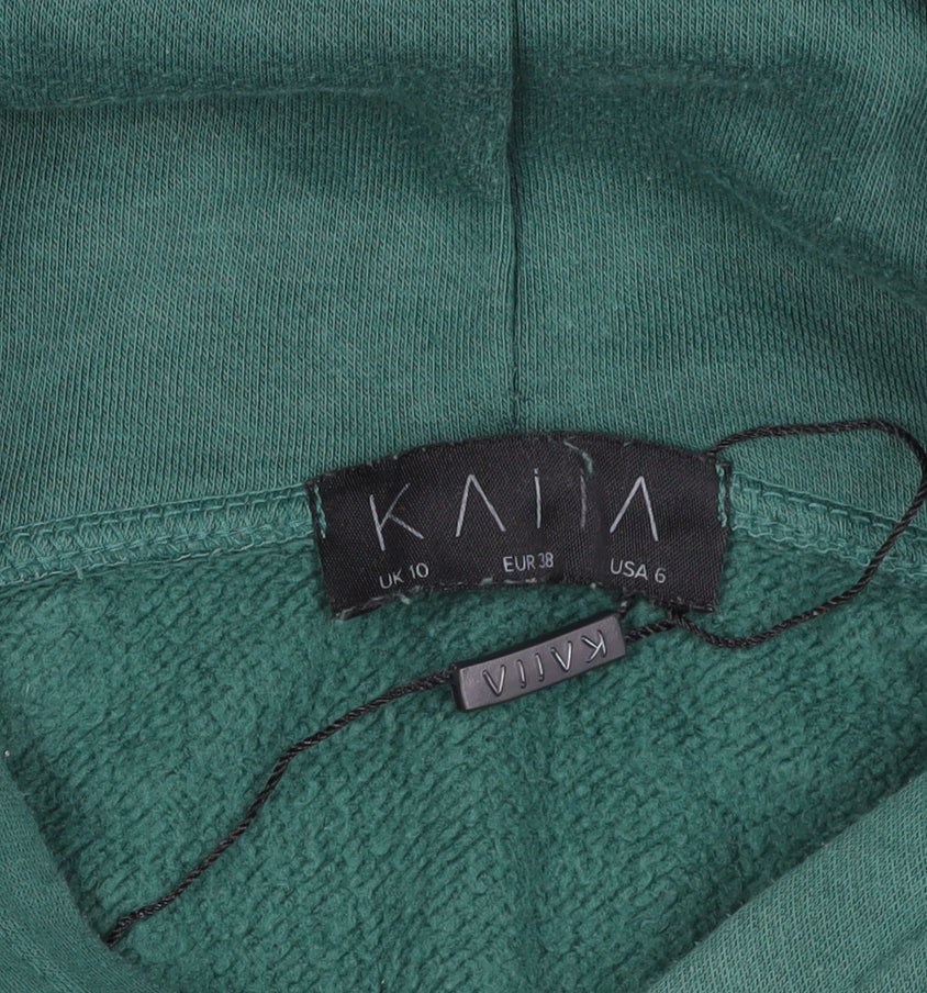 Brand and care label for Kaia Green Pullover Hoodie UK 10