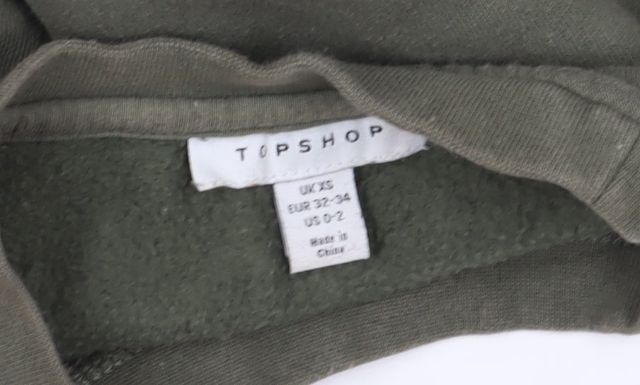 Brand and care label for Topshop Khaki Pullover Sweatshirt XS