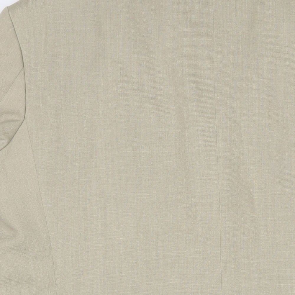 Brand and care label for Wellington men’s beige polyester jacket suit jacket, size 40, regular