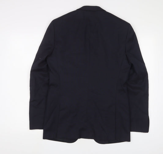 Cambridge Mens Blue Wool Jacket Suit Jacket Size 38 Regular