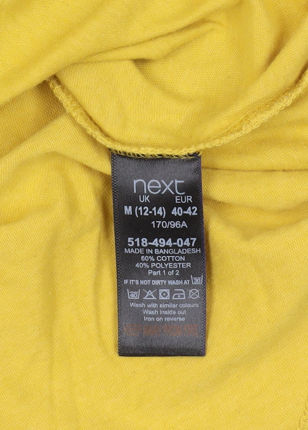 Close-up detail of Next Yellow T-Shirt M Cotton Blend Casual