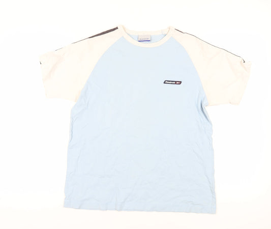 Reebok Blue Colourblock T-Shirt Medium Sportswear