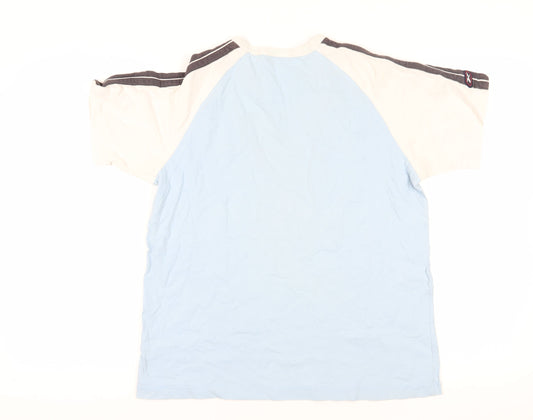 Reebok Blue Colourblock T-Shirt Medium Sportswear