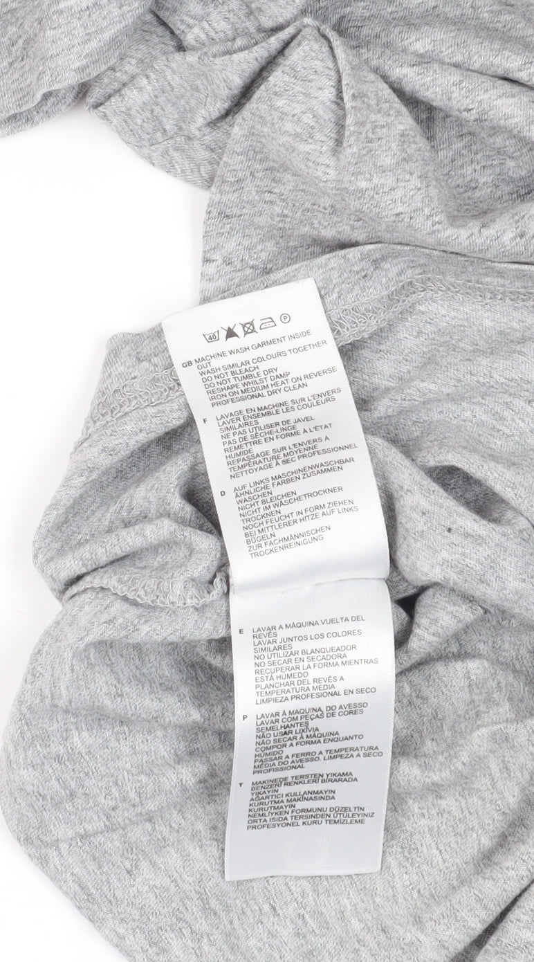 Fred Perry Grey Cotton Logo T-Shirt, Medium