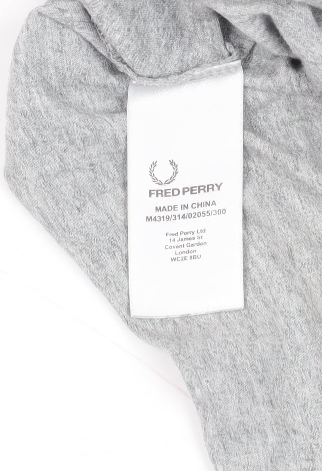 Fred Perry Grey Cotton Logo T-Shirt, Medium