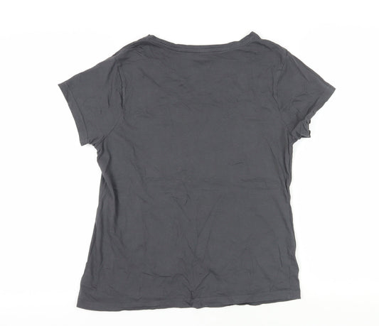 Disney Mickey Mouse Black T-Shirt, Size S, Casual Women’s Top