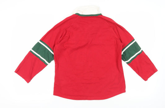 Unisex Adultss UK Size 12 Manav Premier Clothing Red Cotton Polo