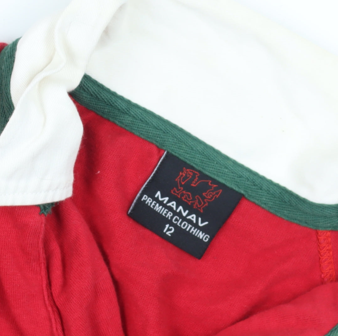 Manav Red Sports Polo Shirt, Size 12, Cotton, Unisex