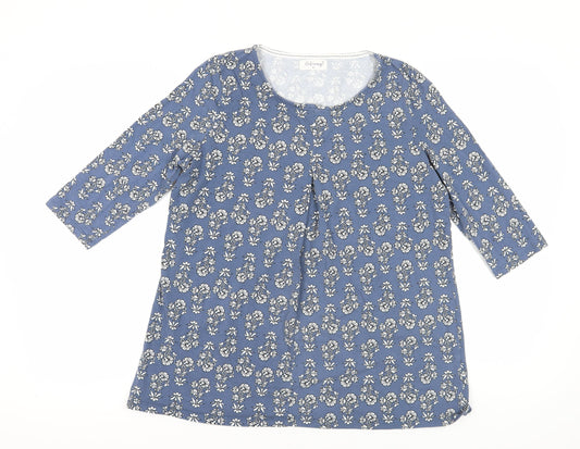 Womens UK Size M Autonomy Blue Cotton Blend Tunic