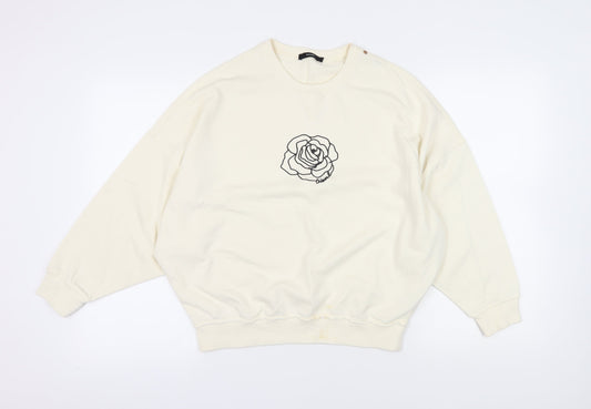 Diesel Ivory Cotton Crew Neck Sweatshirt