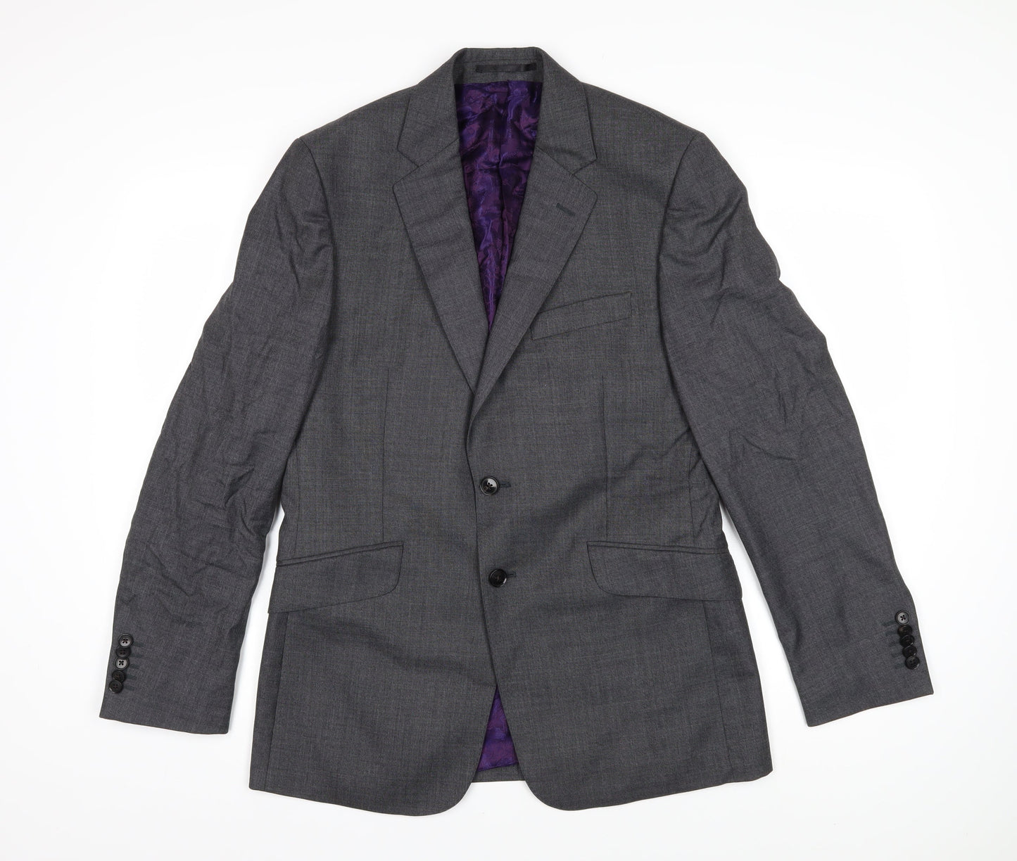 Duchamp Mens Grey Wool Jacket Blazer Size 38 Regular
