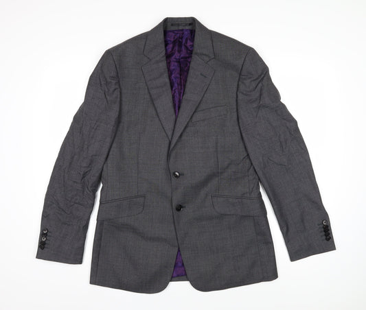Duchamp Mens Grey Wool Jacket Blazer Size 38 Regular