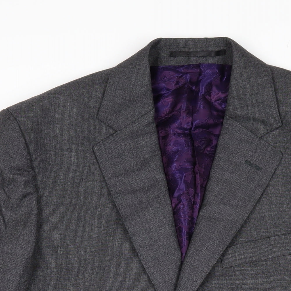 Duchamp Mens Grey Wool Jacket Blazer Size 38 Regular