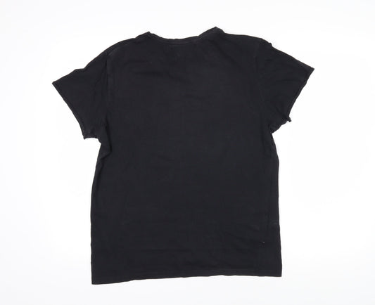 Womens UK Size M Twisted Soul Black 100% Cotton T-Shirt