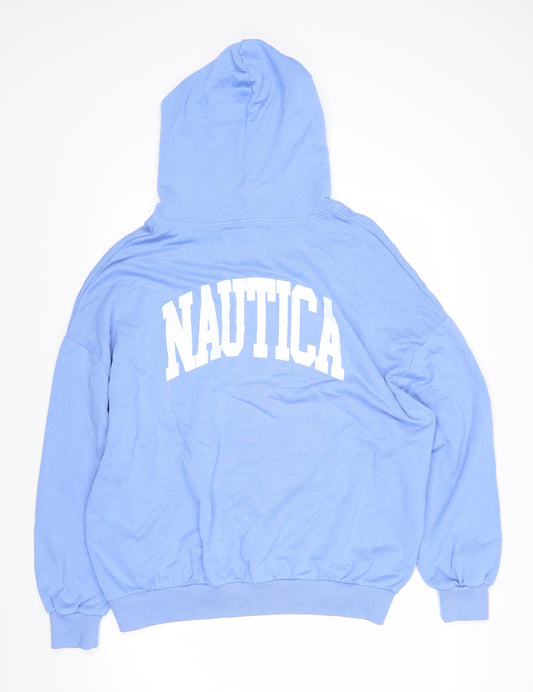 Nautica Womens Blue Polyester Pullover Hoodie Size L Pullover